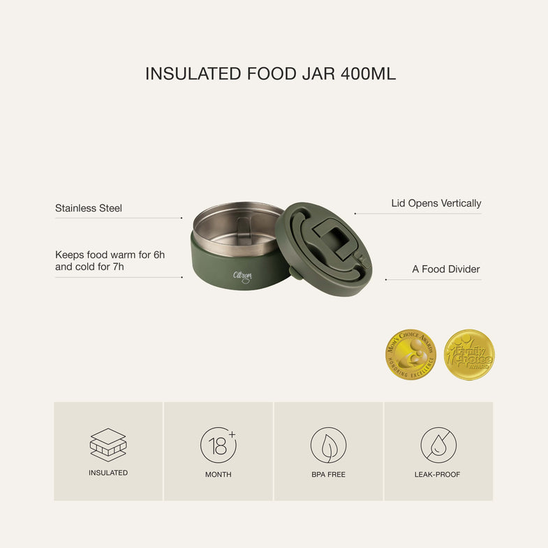 Citron Food Jar Stainless Steel 450ml | Yellow