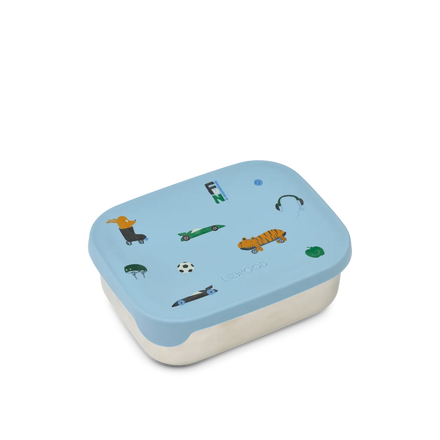 Liewood Arthur Printed Lunchbox | Fun / Beach Blue
