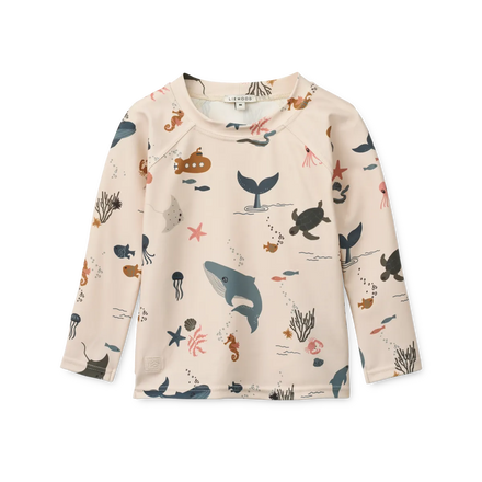 * Liewood Noah Lange Mouwen UV Zwem T-shirt | Sailing / Sandy