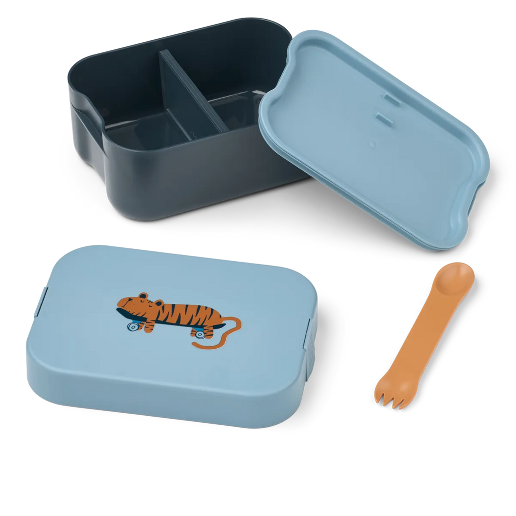 Liewood Kamil Lunchbox | Tiger / Beach Blue