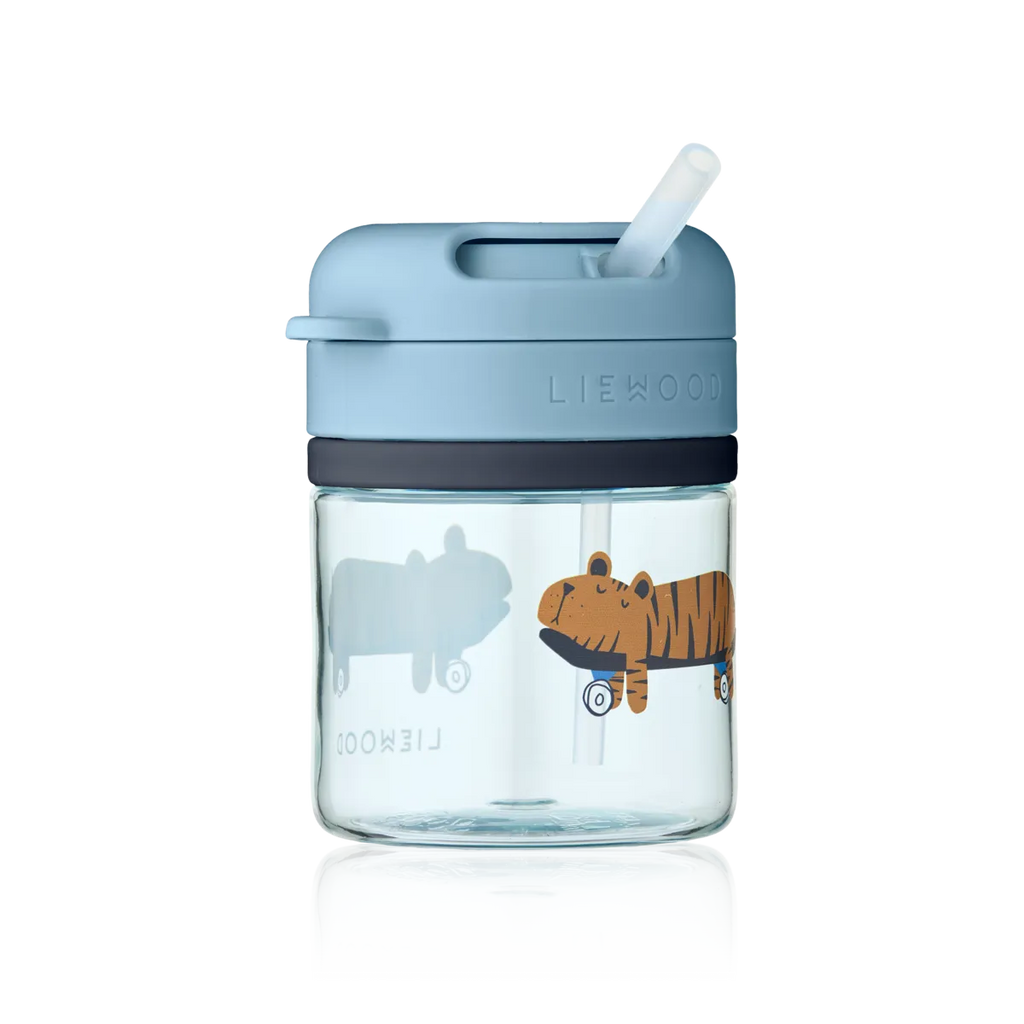 * Liewood Pavia Tritan Drinkbeker Met Rietje 280ml | Fun / Beach Blue