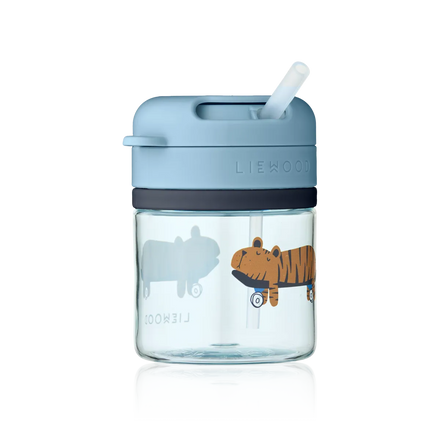 * Liewood Pavia Tritan Drinkbeker Met Rietje 280ml | Fun / Beach Blue