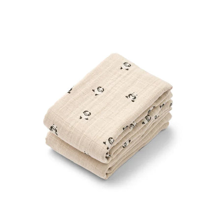 Liewood Lewis Hydrofiele Doeken 2-Pack | Mini Panda / Sandy Mix