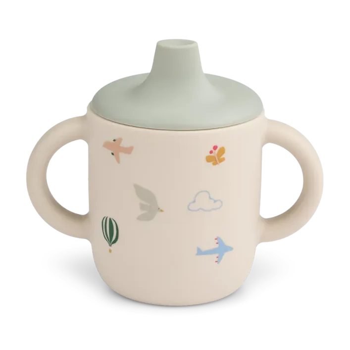 Liewood Neil sippy cup tuitbeker in Flying Sandy, zachte siliconen tuitbeker van 150 ml