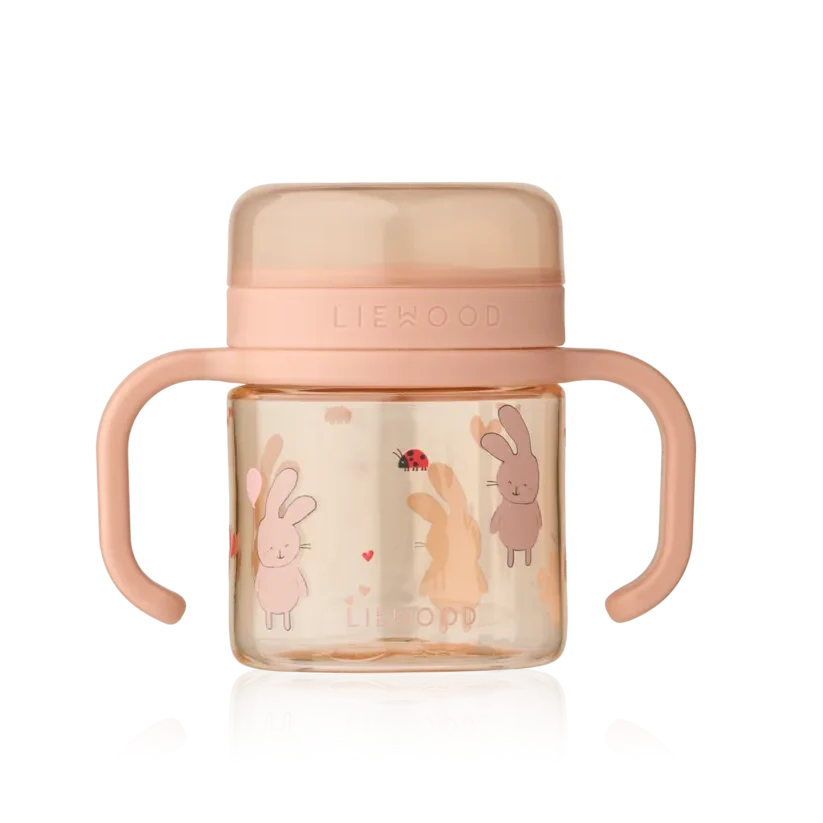 Liewood Enyo Snack Cup Wild child / Rosey, snackbeker van 280 ml in Tritan met zachte siliconen opening