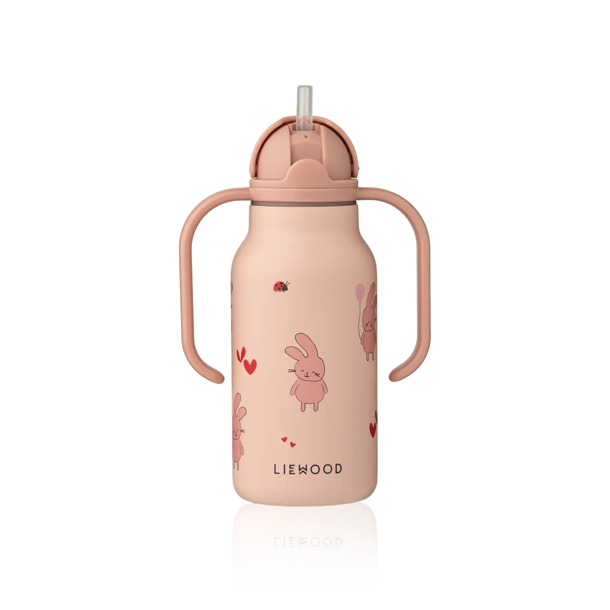 Liewood Kimmie RVS drinkfles Wild child Rosey, 250 ml met twee handvatten voor peuters