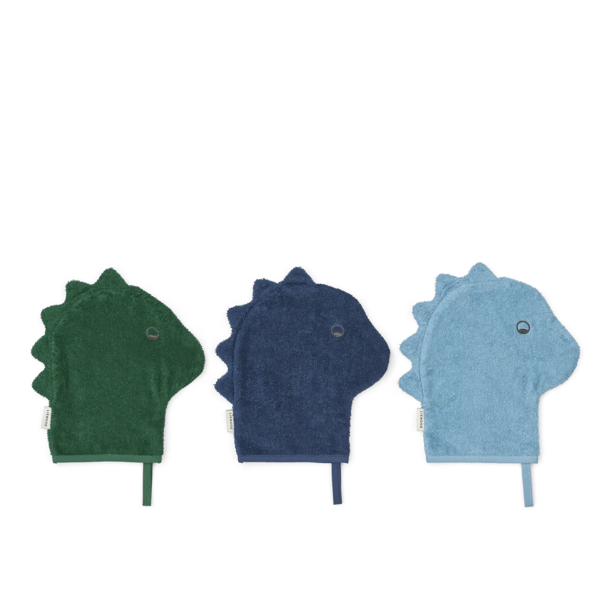 Liewood Sylvester washandjes 3st in Beach Blue Mix van GOTS-gecertificeerd biologisch katoen
