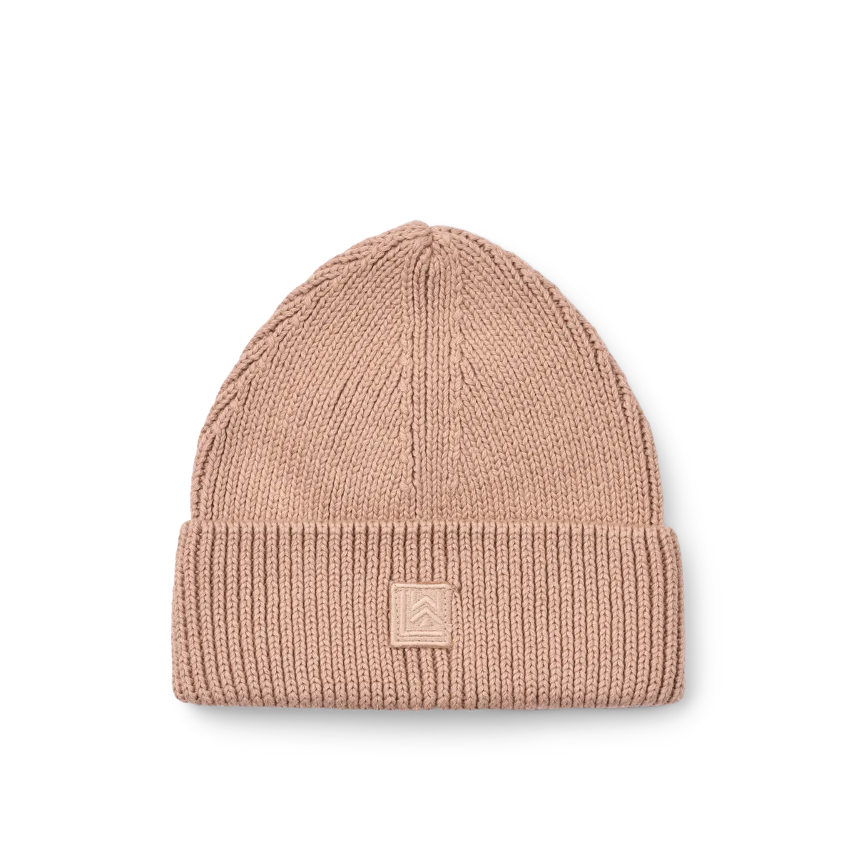Liewood Ezra Beanie in Pale Tuscany met ribgebreide structuur en omgeslagen boord