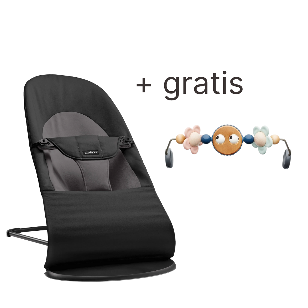 Babybjörn Wipstoeltje Soft Mesh Baby Bouncer Donkergrijs + GRATIS Speelboog