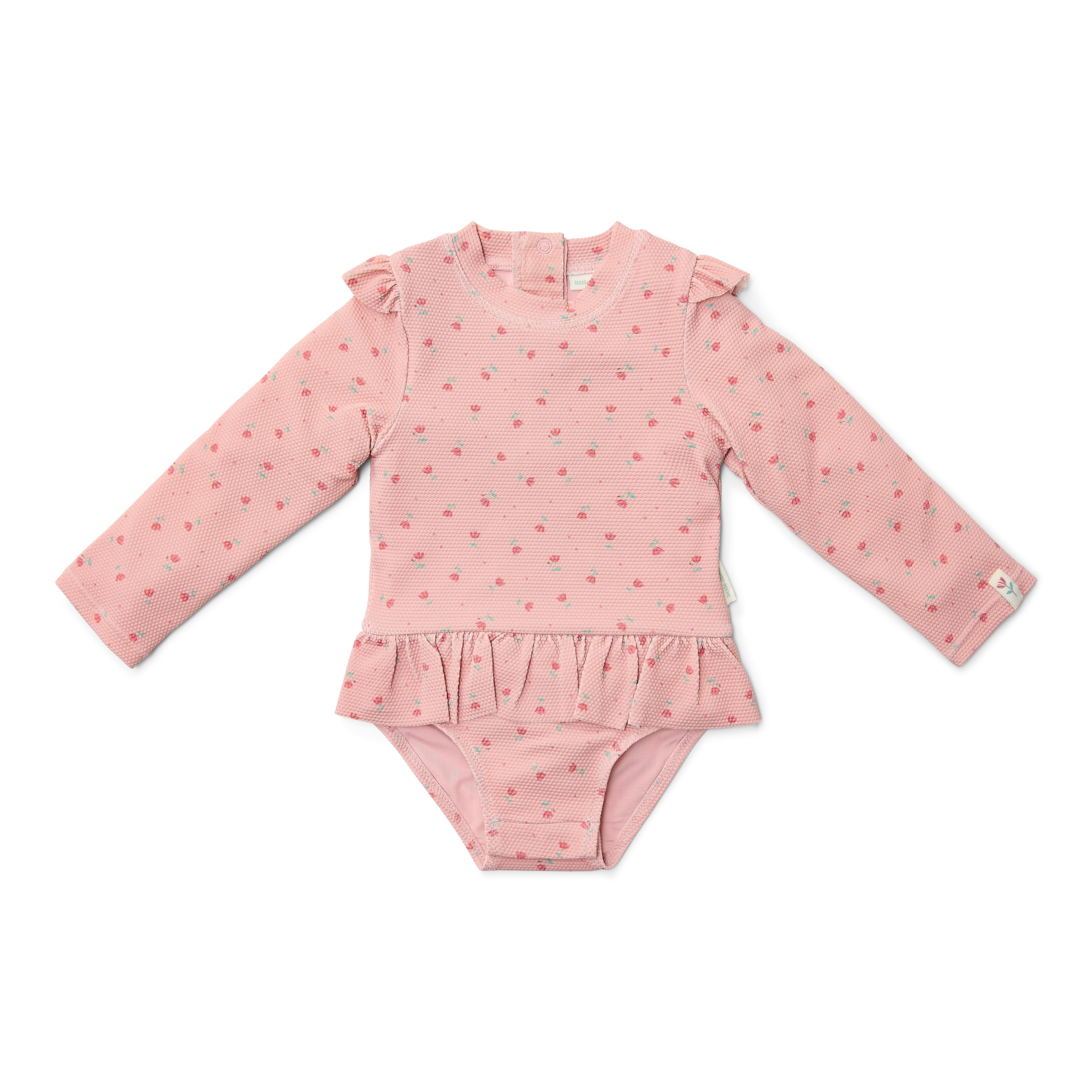 * Little Dutch UV Badpak Lange Mouwen Sunny Flowers Blush