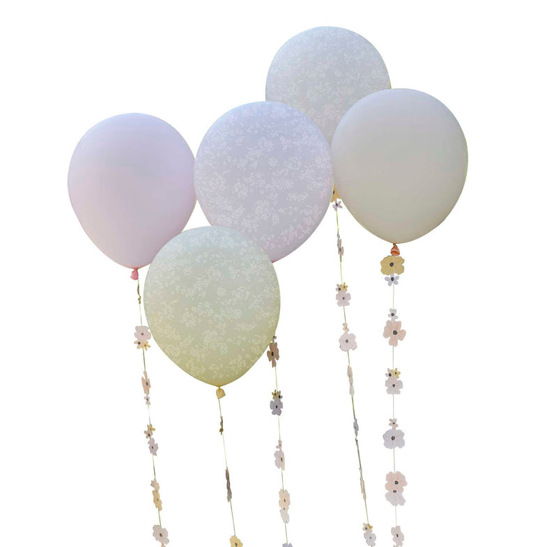 Ginger Ray Floral Ballonnen Set with Balloon Tails