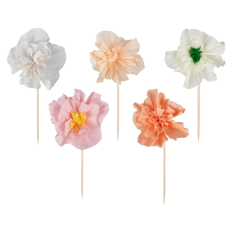 Ginger Ray Cupcake Toppers 12ST | Tissue Flowers