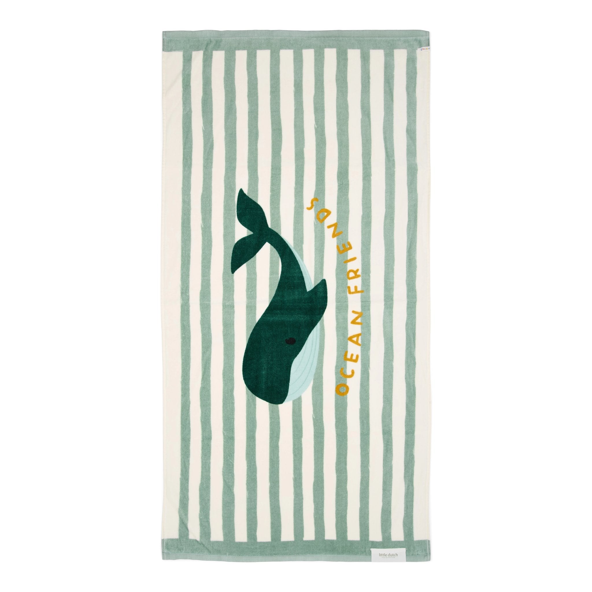 Little Dutch Badlaken Seashells And Stripes Surf Blue