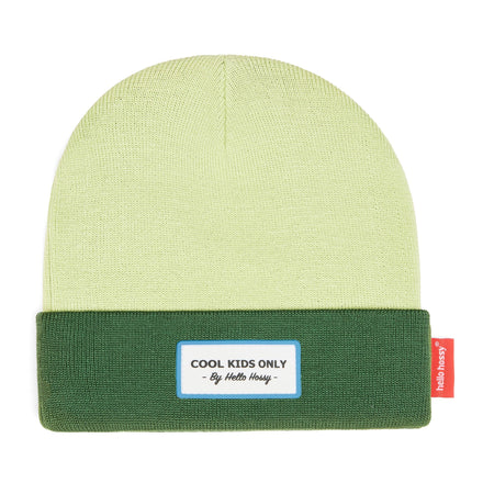 Hello Hossy muts Urban Mossy, groene beanie met omslag