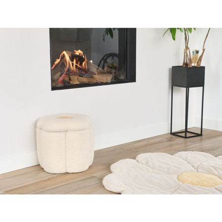 Childhome Pouffe + Speelgoedkist | Bloem Ecru