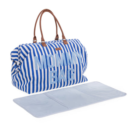 Childhome Weekendtas Mommy Bag Verzorgingstas | Stripes Electric Blue / Light Blue