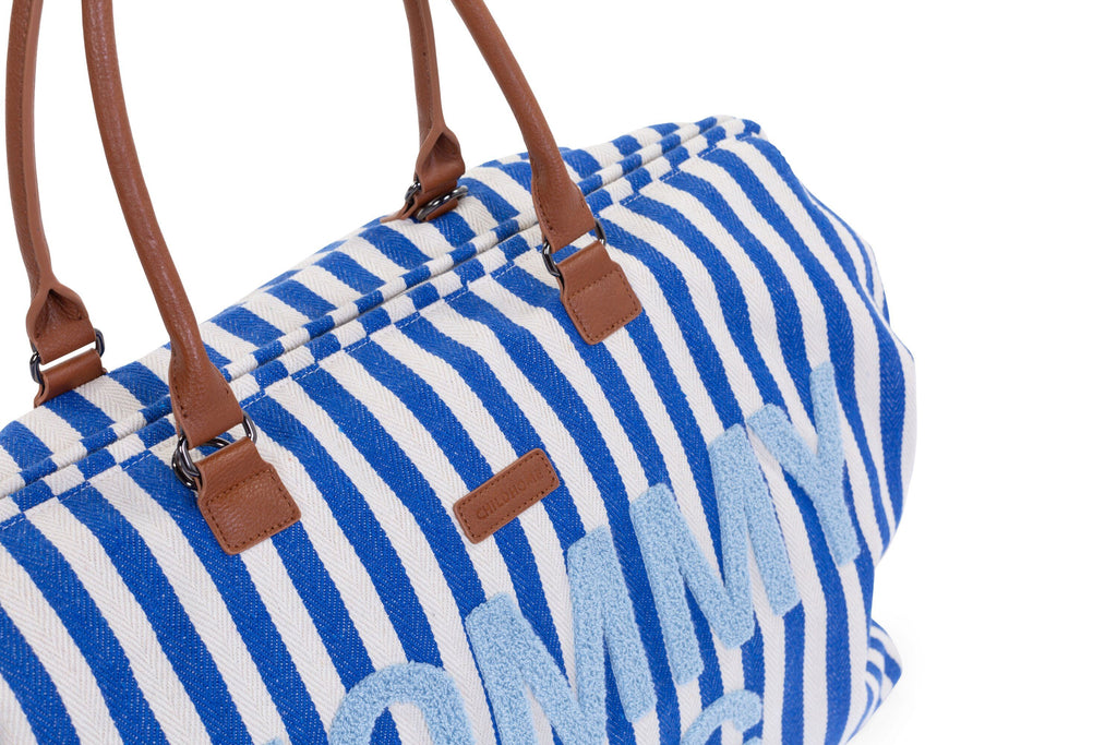 Childhome Weekendtas Mommy Bag Verzorgingstas | Stripes Electric Blue / Light Blue