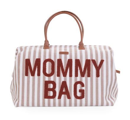 Childhome Weekendtas Mommy Bag Verzorgingstas | Stripes Nude / Terracotta