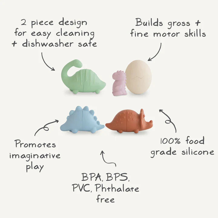 Mushie Badspeelgoed Set 4-Pack | Dino