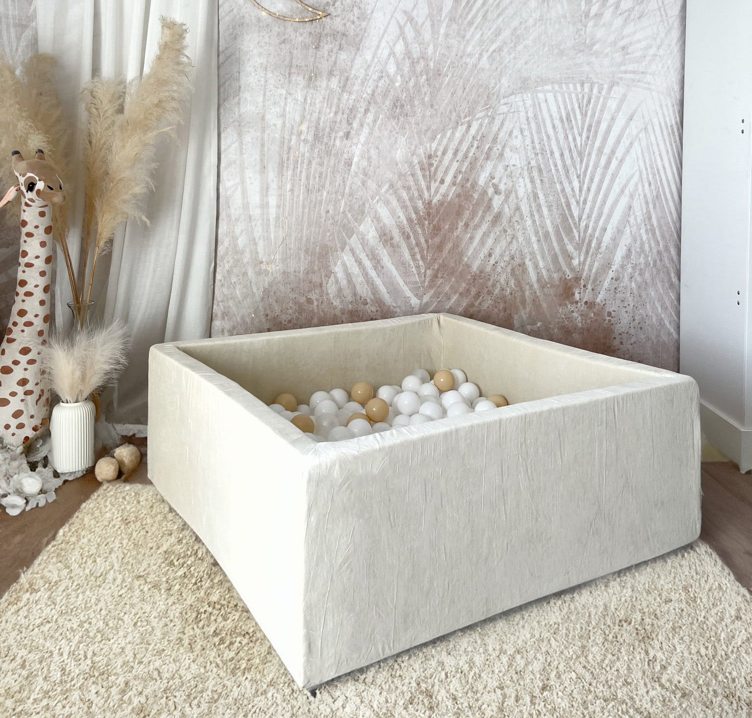 Moje Ballenbad Soft Velvet 106x106x40 | Ecru