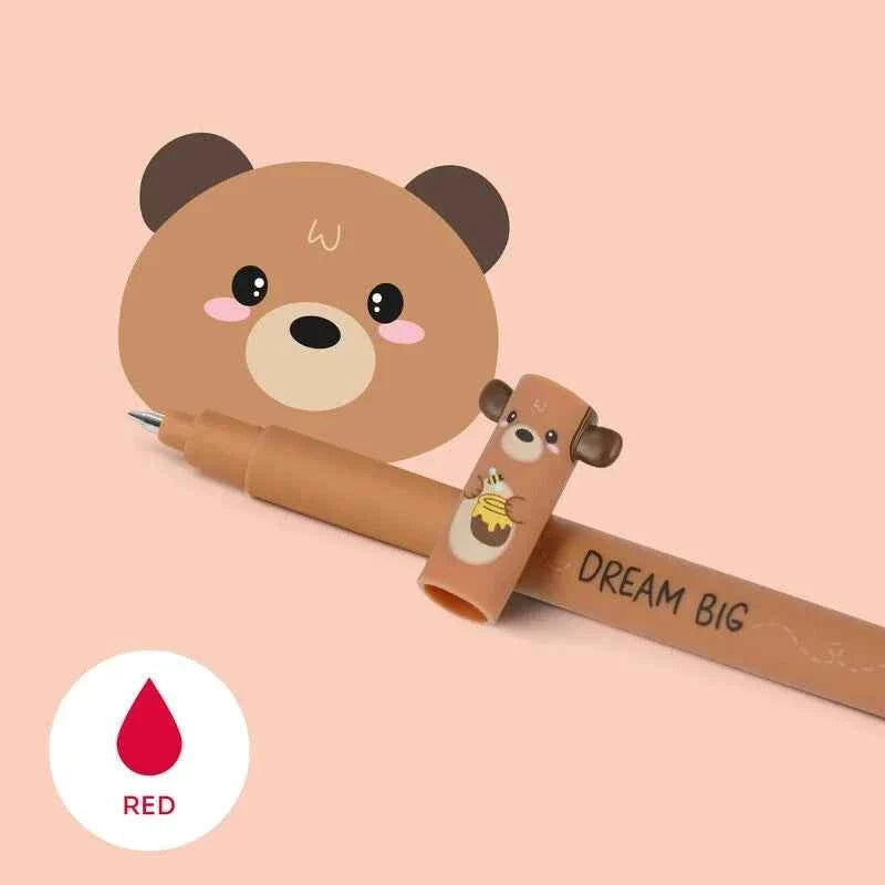 Legami uitwisbare gelpen Teddy Bear Honey met rode thermosensitieve inkt die je opnieuw kunt uitwissen
