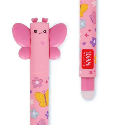 Legami uitwisbare gelpen Butterfly in roze, navulbaar met losse Legami refills