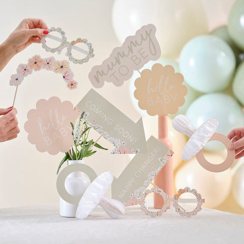 Ginger Ray Floral Baby Photo Booth Props