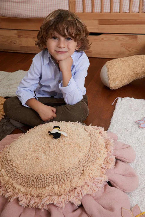 Lorena Canals Pouffe | Pink Daisy Vloerkussen