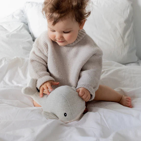 Flow Amsterdam Oplaadbare Knuffel Met Hartslag Moby Whale | Grey