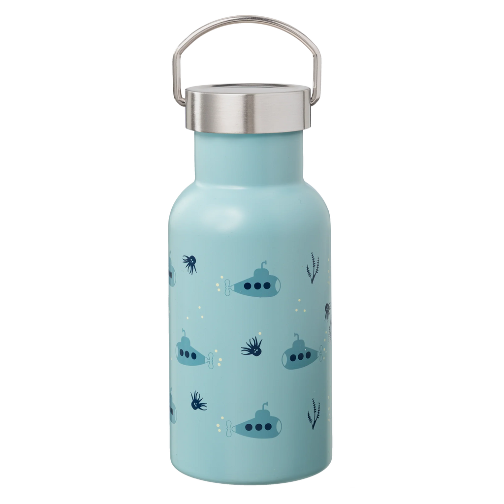 Fresk Submarine thermosfles met sportdop, rietje en draaidop, 20,5 cm hoog, bij De Gele Flamingo