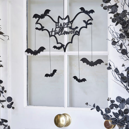 Ginger Ray Zwarte Houten Vleermuizen Bord | Happy Halloween