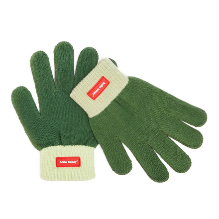 Hello Hossy handschoenen Handy Mossy, groene gebreide handschoenen