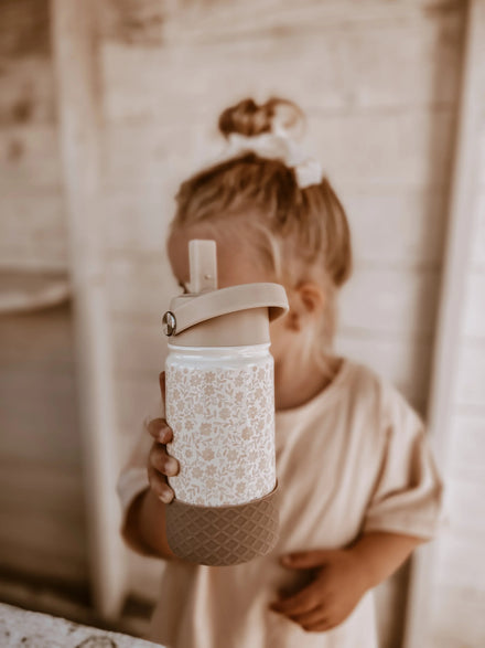 Mrs. Ertha Drinkfles Stainless steel | Bouquet Silhouette