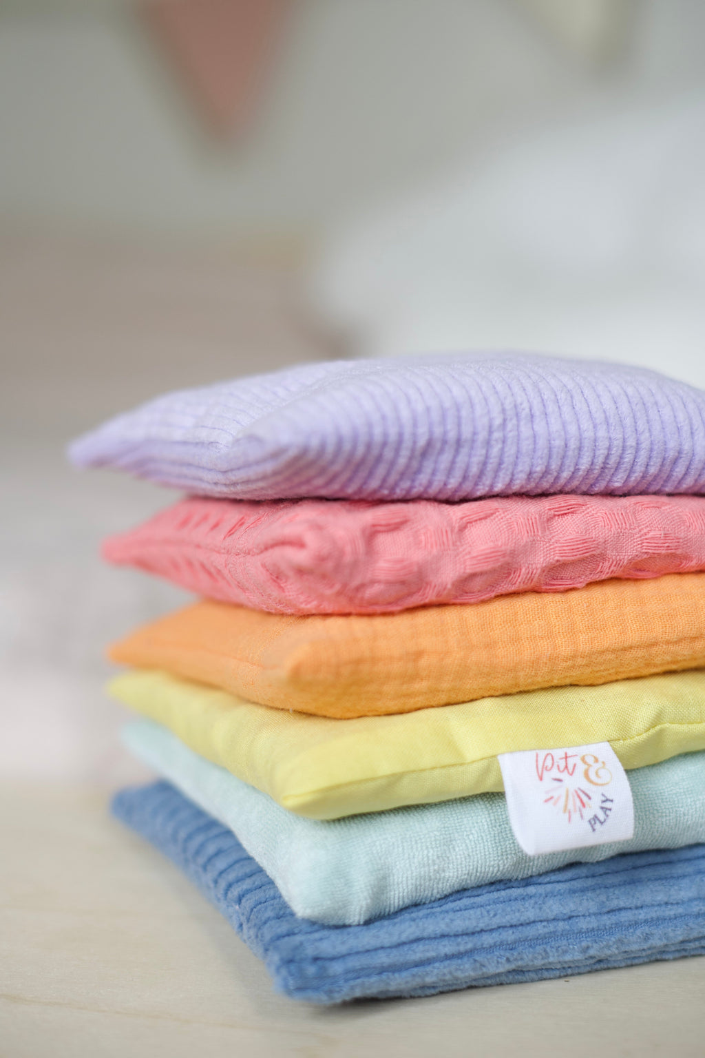 Pit & Play Regenboog Pittenzakjes Set 6 | Stapelstein Pastel