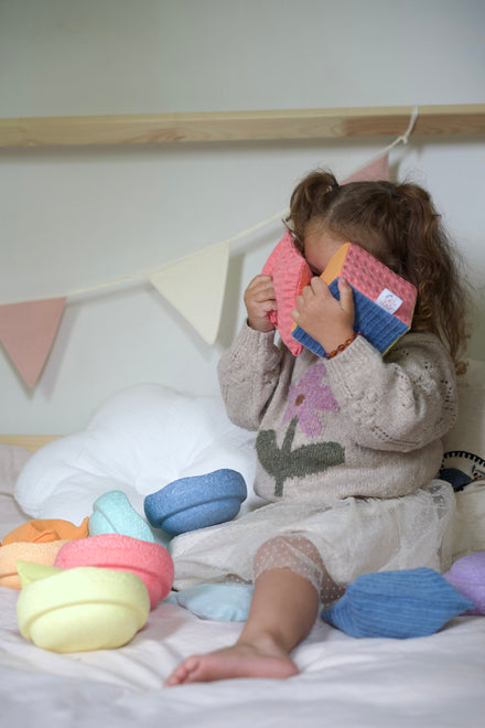 Pit & Play Regenboog Pittenzakjes Set 6 | Stapelstein Pastel