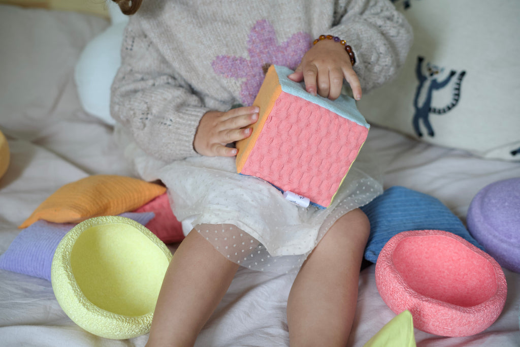 Pit & Play Regenboog Pittenzakjes Set 6 | Stapelstein Pastel