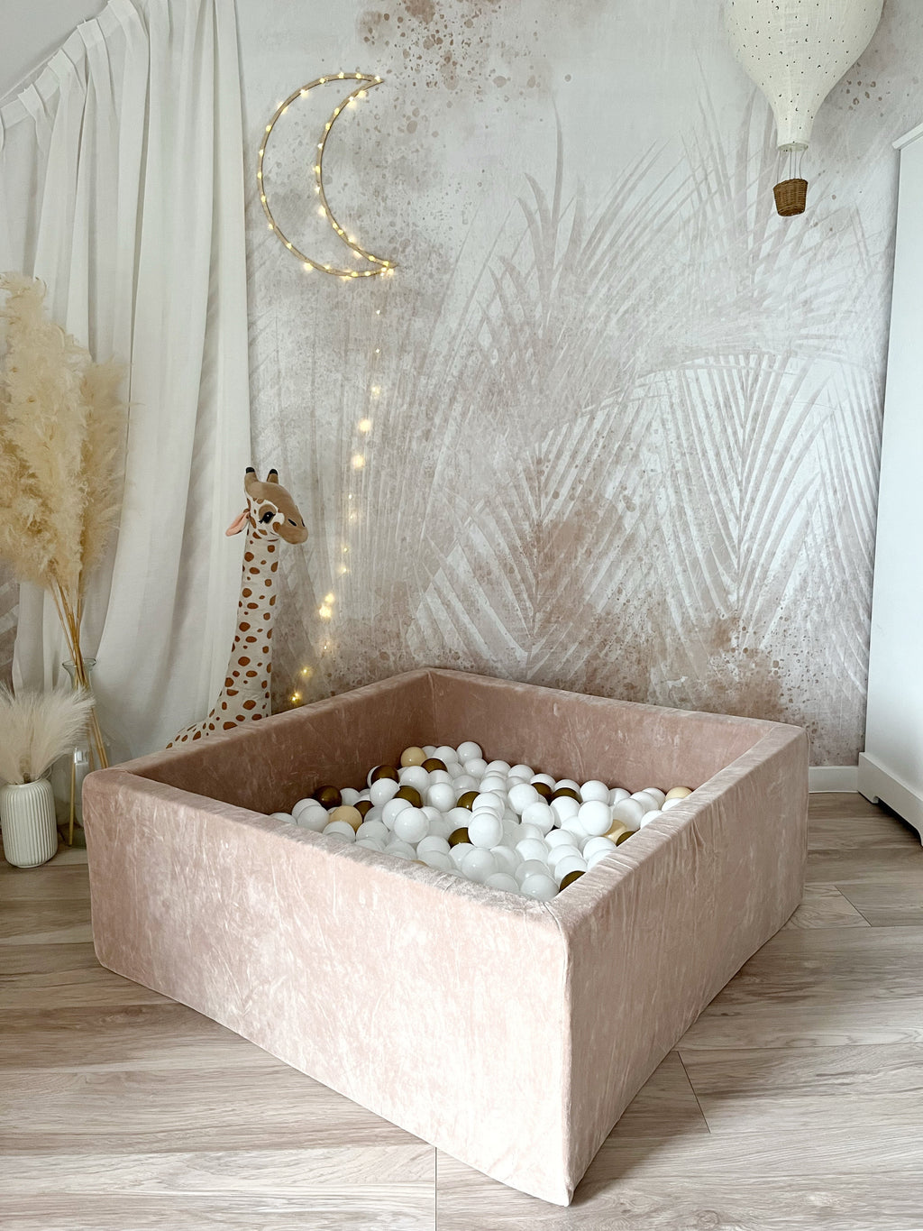 Moje Ballenbad Soft Velvet 106x106x40 | Dark Beige