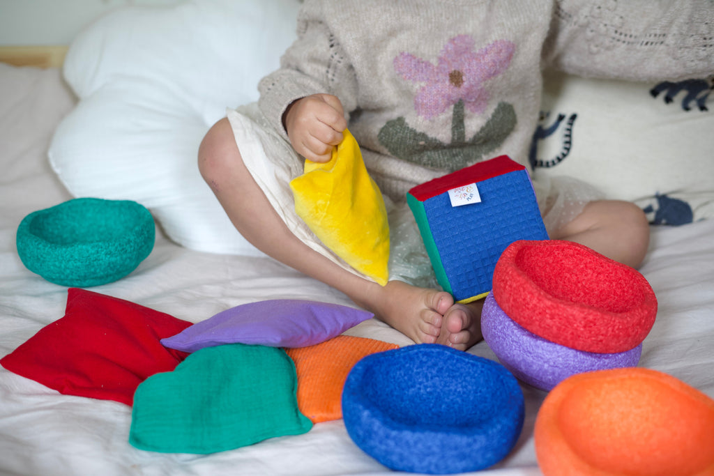 Pit & Play Regenboog Pittenzakjes Set 6 | Stapelstein Original