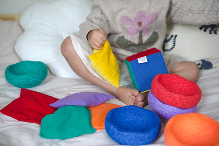 Pit & Play Regenboog Pittenzakjes Set 6 | Stapelstein Original