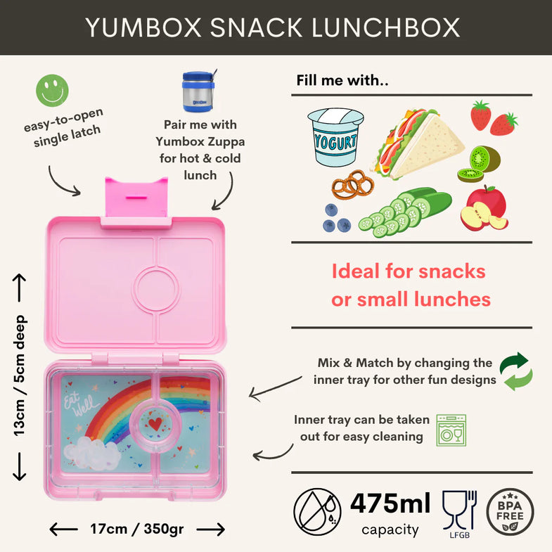Yumbox Minisnackdoos 3 Vakken | Power Pink