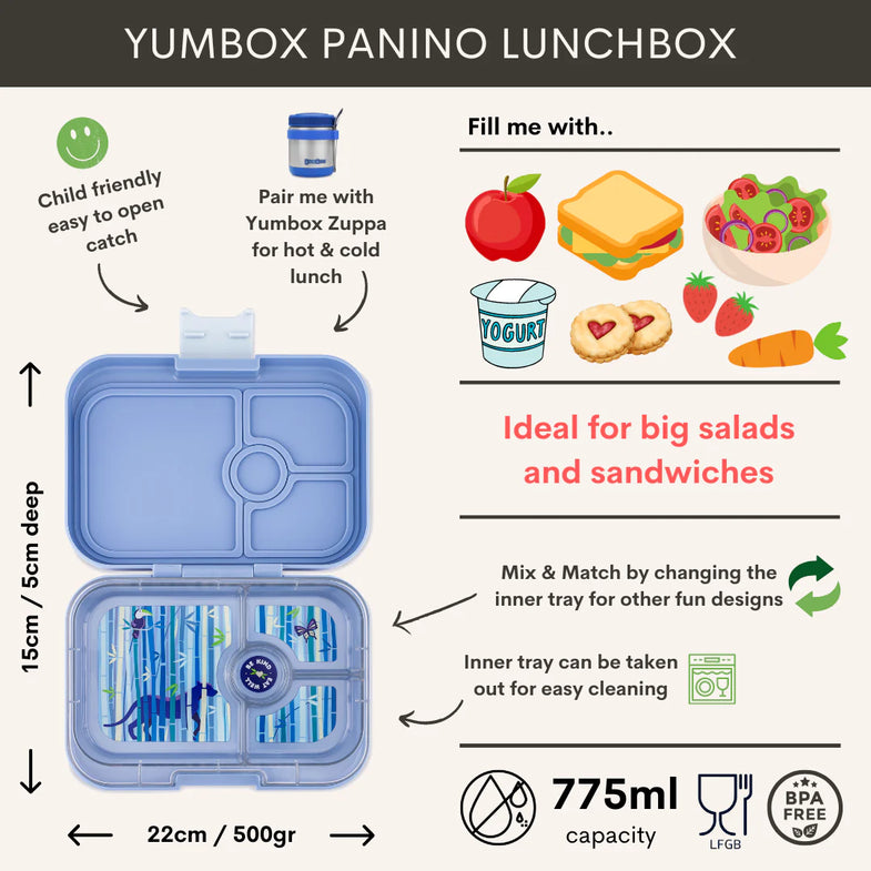 Yumbox Panino 4 vakken Lekvrije Lunchbox | Hazy Blue