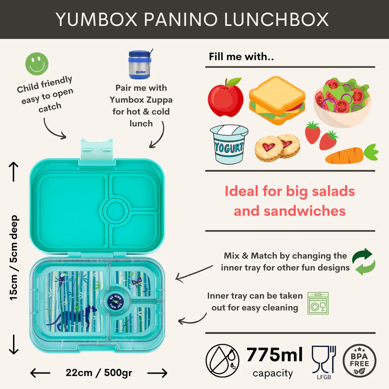 Yumbox Panino 4 vakken Lekvrije Lunchbox | Tropical Aqua