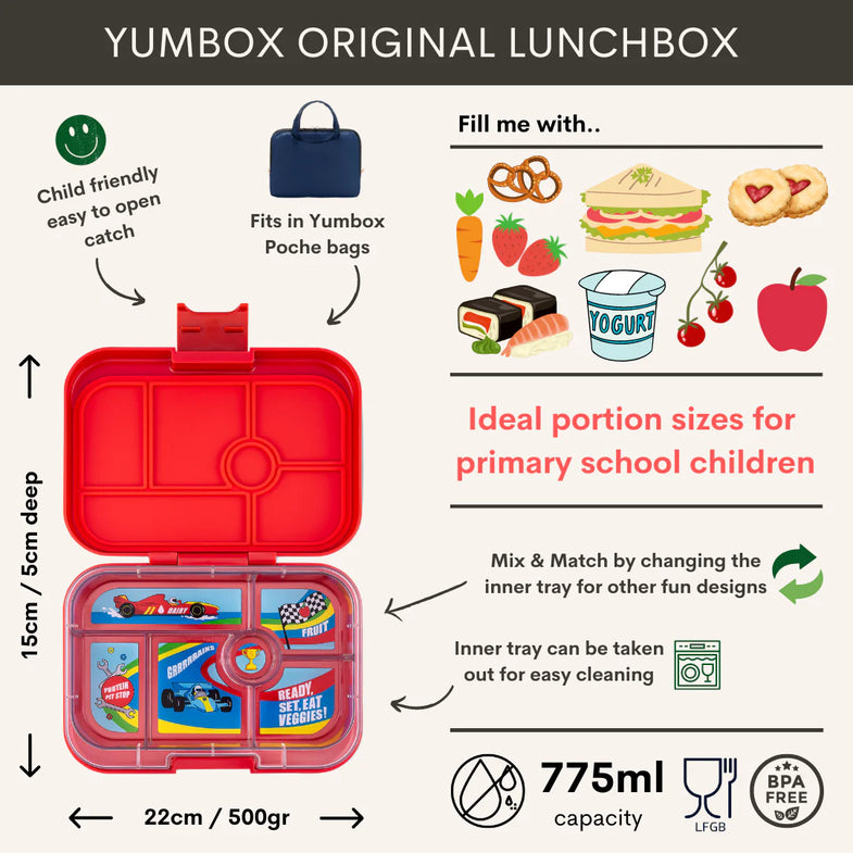 Yumbox Original 6 Vakken Lekvrije Lunchbox | Roar Red