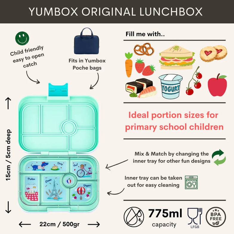 Yumbox Original 6 Vakken Lekvrije Lunchbox | Serene Aqua
