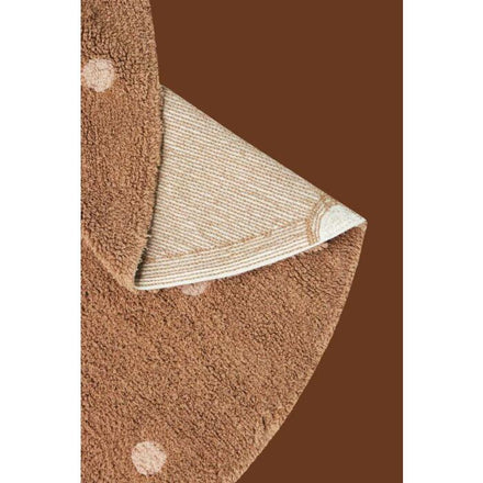 Lorena Canals Machinewasbaar Tapijt Rond Rug Ø140cm | Round Dot Chestnut