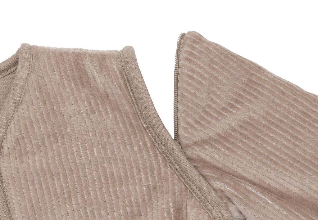 Detail van de afritsbare mouw van de Jollein slaapzak Milky Coffee 70 cm, TOG 2,5 - 3,5, bij De Gele Flamingo
