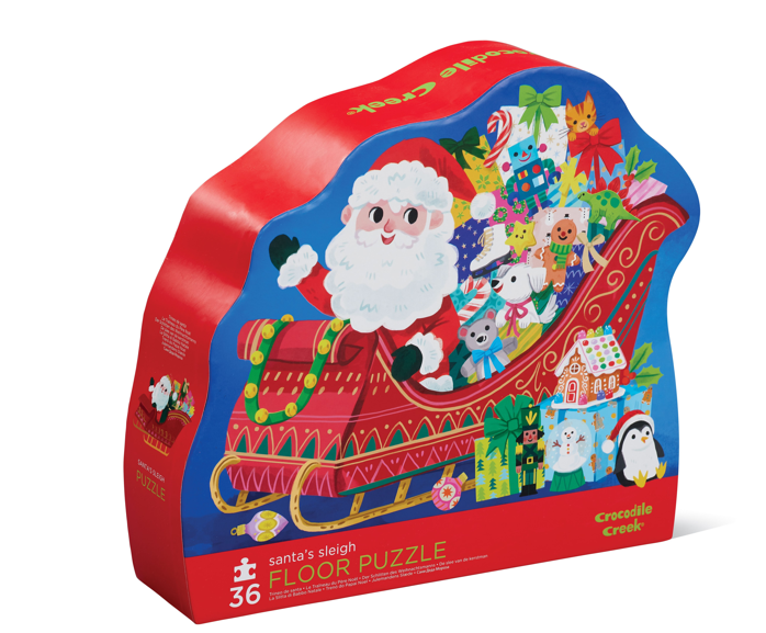 Crocodile Creek Shaped Box Puzzel 36ST | Kerstman