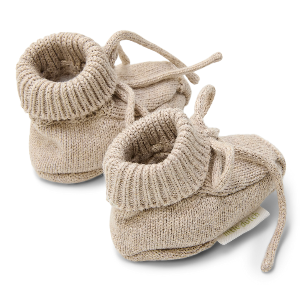 Little Dutch Gebreide Slofjes Soft  | Beige Melee