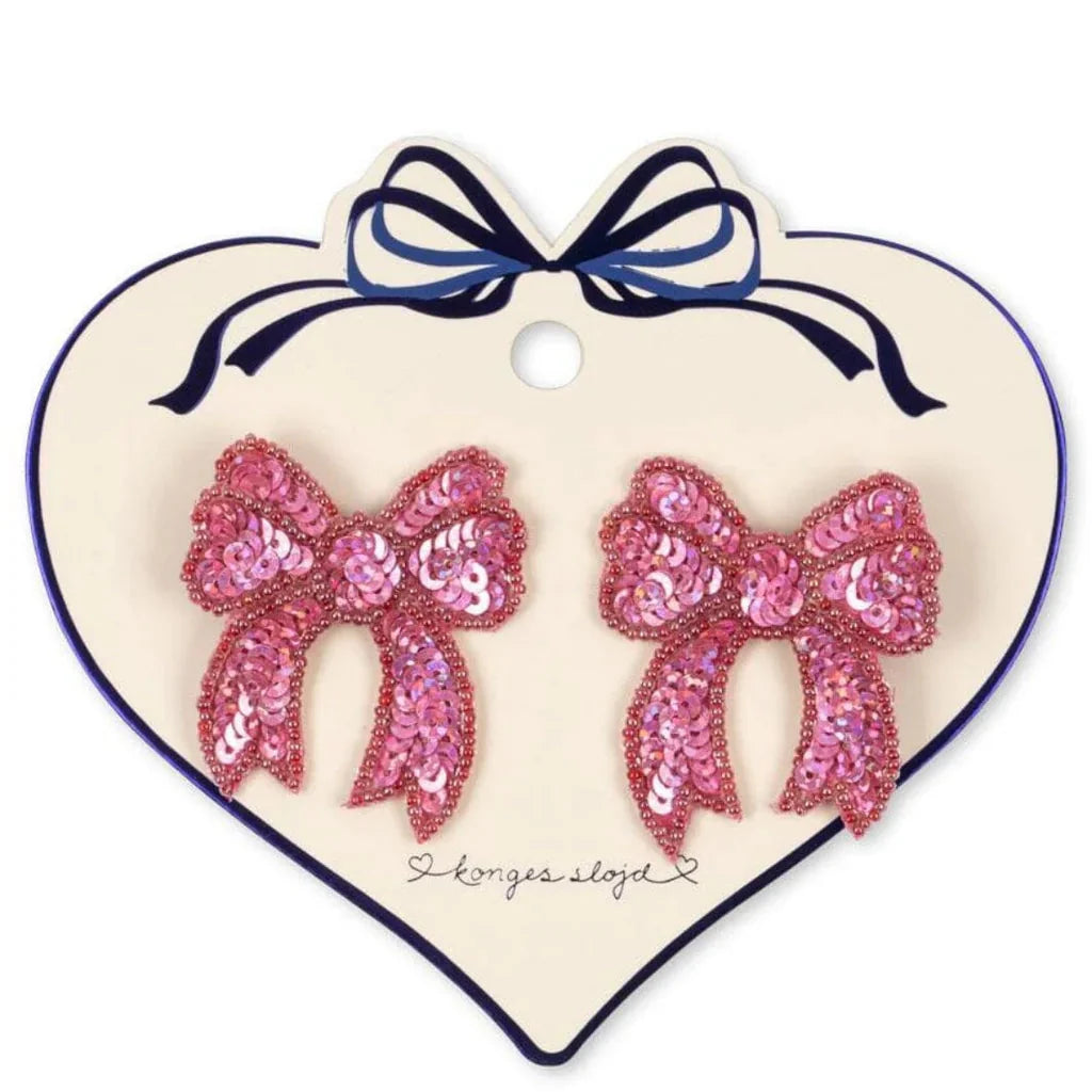 Konges Sløjd 2ST Sequin Bow Haarspeldje | Rapture Rose