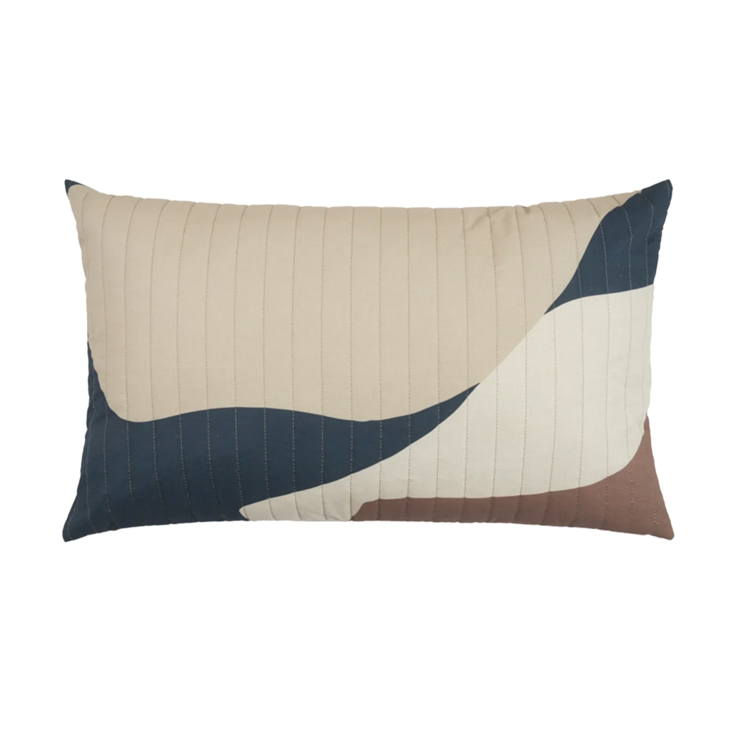 * Nobodinoz Landscape Gewatteerd Kussen Large 60x40 | Blue Canyon